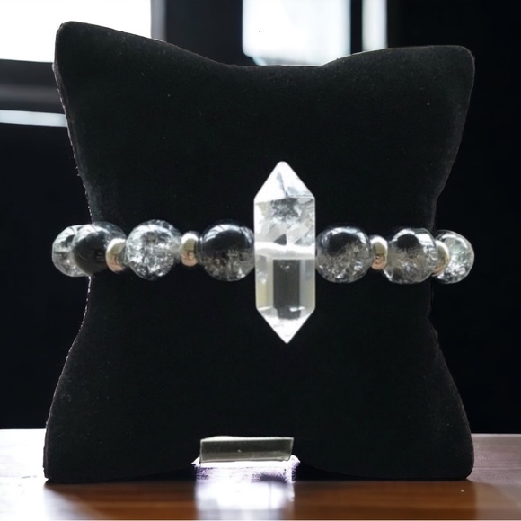 Silverskylight Jewelry - Double point healing crystal quartz bead bracelet